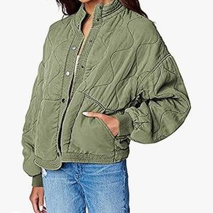 [BlANKNYC] women’s luxury clothing tencel drop shoulder quilted jacket